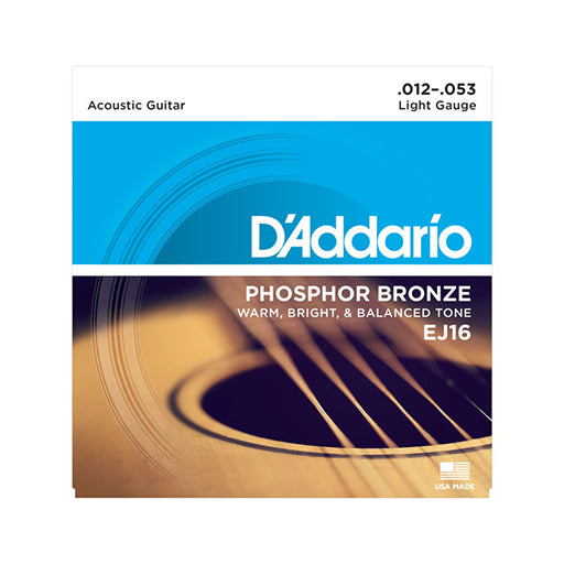 D Addario EJ16 Phosphor Bronze Acoustic Guitar Strings Light 12