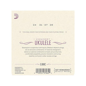 D'Addario EJ88C Nyltech Ukulele Strings, Concert