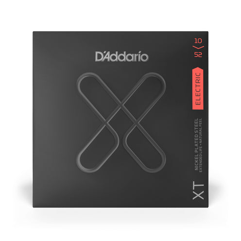 D'Addario XTE1052 XT Nickel Plated Steel Electric Guitar Strings, Light Top/Heavy Bottom, 10-52